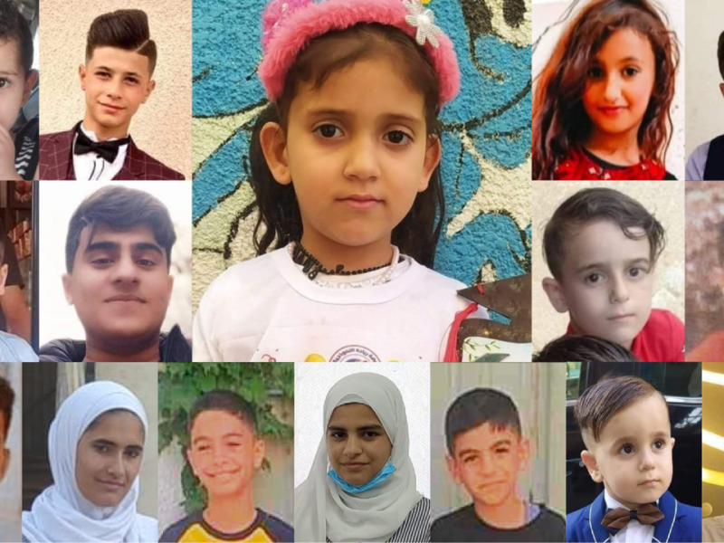 Gaza: Los nombres y rostros de los 17 niñas/os palestinos asesinados en el ataque sionista